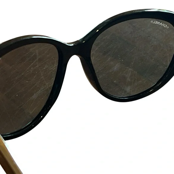 CHANEL 5269 CC Logo Oversized Cat-Eye Sunglasses Black & Silver - Picture 7 of 13